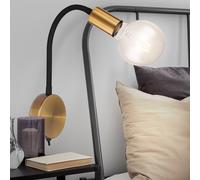 Applique murale vintage or noir lampe Eddison spot mobile