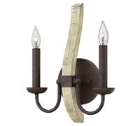 Lampe Murale Rustique En Brun 2X E14 Brun ESITEESH Applique Pour Couloir Salon