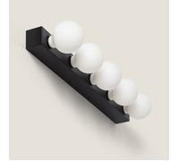 LEDKIA LIGHTING Lampe Murale Salle de Bain Métal 5 Spots Aizkra Noir E27