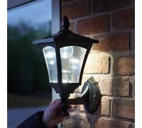 Lampe Murale Solaire à LED Sécurité Lantern Accueil, Noir, Extérieur