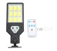Lampe murale solaire avec détecteur de mouvement pour sécurité extérieure Détection automatique Pluie Neige UV Construction ABS 225 x 84 mm Noir pour jardin, cour, allée