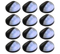 Lampe murale solaire LED - vidaXL - 12 pcs - Noir - 11 x 5 cm - Énergie solaire