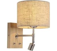 Lampe Murale Solid Mur Light Waterdside avec Tissu en Tissu lampadaire LICE Lecture avec CUTON RÉGLABLE APPRIQUE Mur Down, Lampes Murs (Couleur DE Bois)