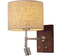 Lampe Murale Solid Mur Light Waterdside avec Tissu en Tissu lampadaire Spotlight avec Interrupteur réglable vers Le Bas Sronce, Lampes murales (Couleur de Noix)