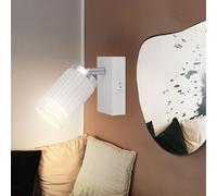 Applique, spot mural, spot mural mobile, lampe de lecture, lampe de salon, blanc, H 12 cm