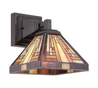 Lampe Murale Tiffany En Verre Pièces Métal Bronze 20,3 cm E27 Elstead Lighting