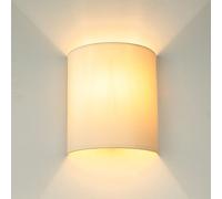 Lampe Murale Up Down Crème E27 Tissu Métal Applique Intérieure Chambre À Coucher