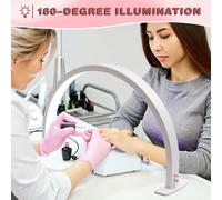 Lampe Nail Art, 44,5 x 21 x 4,5 cm, LED professionnelle avec 4 températures de couleur et variateur, éclairage polyvalent pour extensions de cils, manucure, tatouages, lecture et travaux manuels (blan