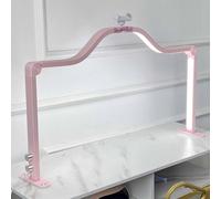 Lampe Nail Tech améliorée pour bureau, lampe à trois volets pour arche d'ongles avec support de téléphone, lumière demi-lune, 3000 K-6000 K, 420 LED, lampe de manucure,45 W(Pink)