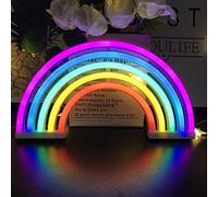 Lampe néon arc-en-ciel pour décoration murale de chambre d'enfant, chambre à coucher, anniversaire, fête de mariage (arc-en-ciel)