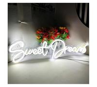 Lampe néon Enseigne au néon suspendue Sweet Dreams, lettre lumineuse, 42 cm x 12(Blanc)
