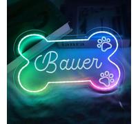 Lampe néon LED à intensité variable avec empreinte de patte de chien, décoration murale, alimentation USB pour chambre d'enfant, cadeau de fête d'anniversaire, de Noël