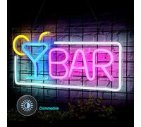 Lampe néon Led USB Dimmable, enseigne néon, veilleuse néon Led Décoration murale pour bar bar hôtel restaurant cadeau(Bar, 40x20cm)