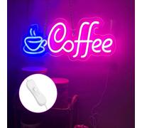 Lampe néon Led USB, enseigne néon, veilleuse néon Led Décoration murale pour café hôtel restaurant magasin cadeau(Café,40x14cm)