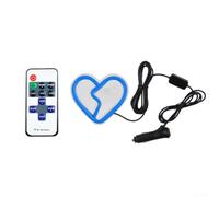 Lampe néon pour fenêtre de voiture avec motif cœur brisé - Télécommande sans fil pour un éclairage d'ambiance facile - Convient pour camions et SUV - 12 V - Bleu