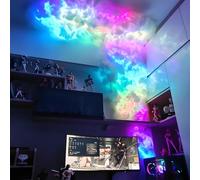 Lampe nuage d'orage RGB, lumières LED nuage, plafonnier nuage d'orage 3D, éclairage nuage pour salle de jeux, kit créatif de lumières nuage à faire soi-même, pour salle de jeux, fête, chambre, 10 m