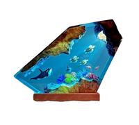 Lampe Océan en Résine, Lampe de Table, Décoration de Bureau Homme, Veilleuse LED Créatures des Profondeurs