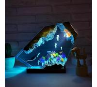 Lampe Océan Résine Epoxy Veilleuse Décorative Salle de Bain Chambre Cadeau Thème Monde Sous-Marine