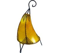 Lampe orientale Lampe au henné Lampe marocaine en cuir Lampe de table Lampadaire Henné Tissir Orient 35-38 cm, jaune