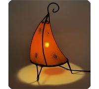 Lampe orientale lampe au henné lampe marocaine en cuir lampe de table lampadaire henné Tissir soleil 35-38 cm, orange