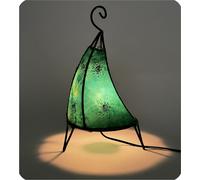 Lampe orientale lampe au henné lampe marocaine en cuir lampe de table lampadaire henné Tissir soleil 35-38 cm, vert