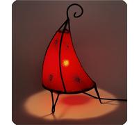 Lampe orientale lampe au henné lampe marocaine en cuir lampe de table lampadaire henné Tissir soleil 35-38 cm, rouge