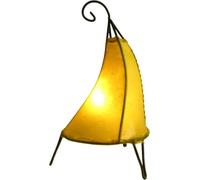 Lampe orientale Lampe au henné Lampe marocaine en cuir Lampe de table Lampadaire Henné Tissir uni 35-38 cm, jaune