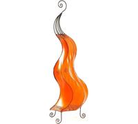 Lampe orientale Lampe au henné Lampe marocaine en cuir Lampe de table Lampadaire Mogador Roue de fleurs 80 cm, orange