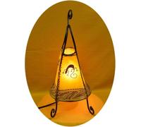 Lampe orientale Lampe henné marocain en cuir Lampe de table Lampadaire Coq Gecko 40 cm, jaune