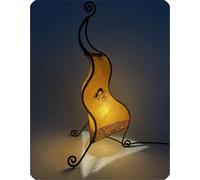 Lampe orientale Lampe henné marocain en cuir Lampe de table Lampadaire Essaouira Gecko 50 cm, jaune
