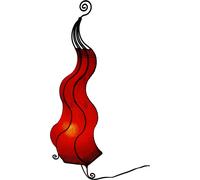 Lampe orientale Lampe henné marocain en cuir Lampe de table Lampadaire Mogador Roue de fleurs 80 cm, rouge