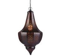 Lampe Suspension Luminaire marocaine Kanita 50cm Noir E27 Douille | Plafonnier Lustre de Salon marocain oriental | Lanterne électrique indienne Vintage design décoration de maison orientale arabe