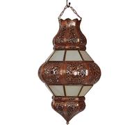 Lampe orientale marocaine Lanterne de palais Plafonnier Lampe à suspendre RONDE 45 cm, blanc