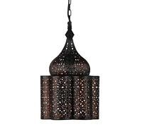 Lampe orientale pendante Feryal Noir 35cm E27 Douille | Plafonnier Lustre de Salon marocain oriental | Lanterne électrique indienne Vintage design décoration de maison orientale arabe