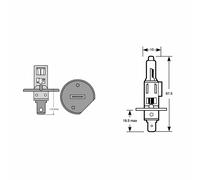 Lampe OSRAM H1 55W P14,5 C. Blue Intense