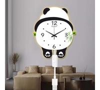 Lampe Panda Murale Panda Veilleuse Horloge Murale Moderne Sans Bruit de tic-tac Lampe Chambre d'enfant Animaux Applique Murale LED Prise USB et Câble Applique Murale avec Interrupteur Horloges