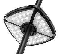 Lampe Parasol de Jardin - Rechargeable 32 LED - Batterie Intégrée 2600mAh - 2 Modes d'Éclairage - Noir