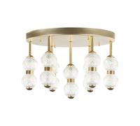 Lampe Pendante à LED Moderne en Métal avec Abat-Jour Salle de Séjour Glamour Or [EEK: E]