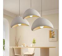 Lampe Pendante De Table À Manger Style Japonais Wabi-Sabi E27 Polyéthylène Blanc Hauteur Ajustable Chandelier Moderne Créatif Suspension Salon Salle À Manger Cuisine Luminaire Éclairage(B,3 heads)