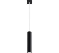 SOLLUX lighting Lagos 1 Suspension Plafonnier | Design Moderne avec Abat-jour Cylindrique, Style Industriel | Ampoule GU10 Remplaçable, 1 x 40 W | Acier Peint par Poudrage, Noir, 8 x 8 x 100 cm