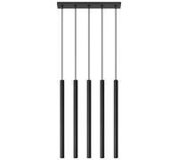 Lampe pendante PASTELO 5 noir 5xG9 8W acier 90x5x45cm Sollux Lighting