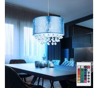 Lampe Pendentif Lumière Cristaux Or LED Changement Télécommande Variateur