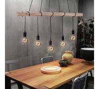 Lampe Pendentif Lumière Lampe Holzleuchte 5 à Flammes Vintage Nature E27 H 120cm