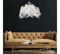 Lampe Pendentif Lumière Suspension Blanc Feuilles Design pour Salle à Manger E27