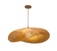 Lampe Pendentif Tissage Vintage Lampe Bambou Et Rotin Naturel Tissé Suspendu Creative Nostalgique Réglable E27 Lustre Restaurant Tea Room Chambre Salon Café Bamboo Lampes Suspendues