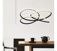 Lampe pendule suspendue à LED pour salle à manger, plafonnier noir courbé