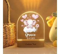Lampe Personnalisée Wxexopowk Prenom - Cadeau Bébé Baptême pour Garçon et Fille, Veilleuse Nouveau-Né, Anniversaire