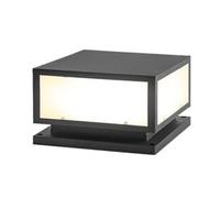 Habrur Lampe pilier extérieur – Borne lumineuse en aluminium, abat-jour en PC, éclairage jardin