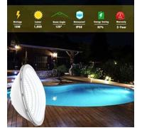 Lampe Piscine PAR56,18W Spot Piscine Etanche IP68 LED de Piscine Submersible Lumière 12V DC/AC,6000K Blanc Froid