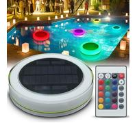 Lampe piscine solaire avec télécommande - RVB 7 couleurs - 24 led - imperméable